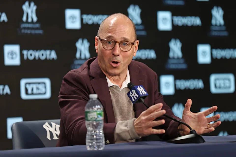 Yankees general manager Brian Cashman speaks to reporters at Yankee Stadium on Oct. 16, 2025. Charles Wenzelberg / New York Post Yankees general manager Brian Cashman speaks to reporters at Yankee Stadium on Oct. 16, 2025. Charles Wenzelberg / New York Post